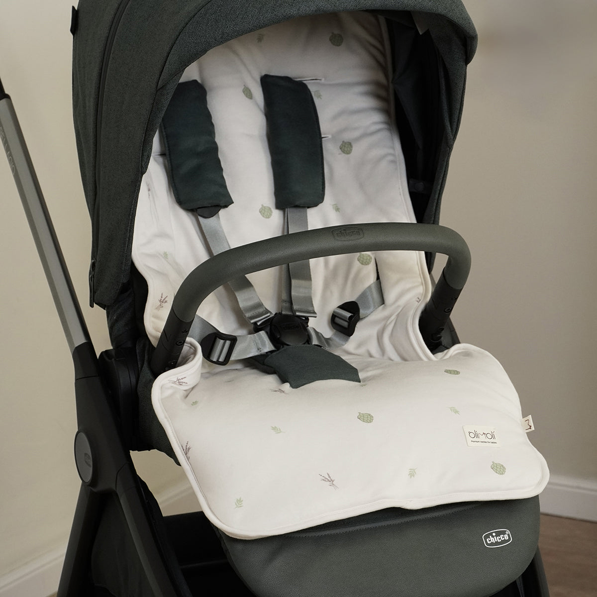 ריפודית לעגלה אולימולי ליין ארטישוק | Olimoli Artichoke Stroller Seat Pad