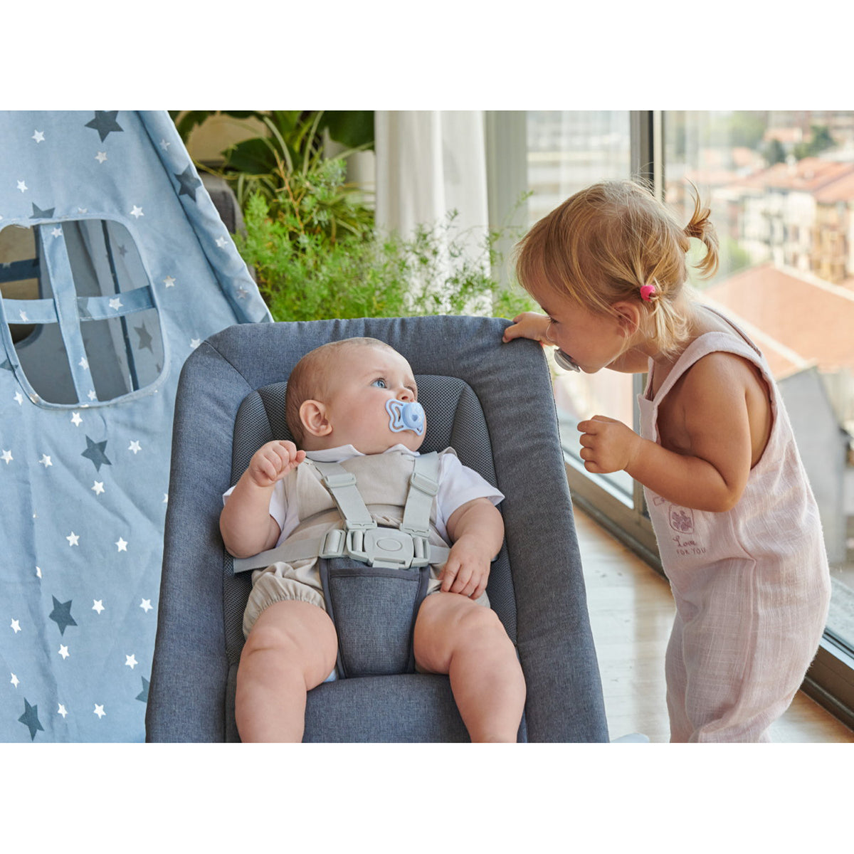 זוג מוצצי סיליקון 6-16 צ'יקו פיזיו לייט כחול | Chicco Physio Light Blue