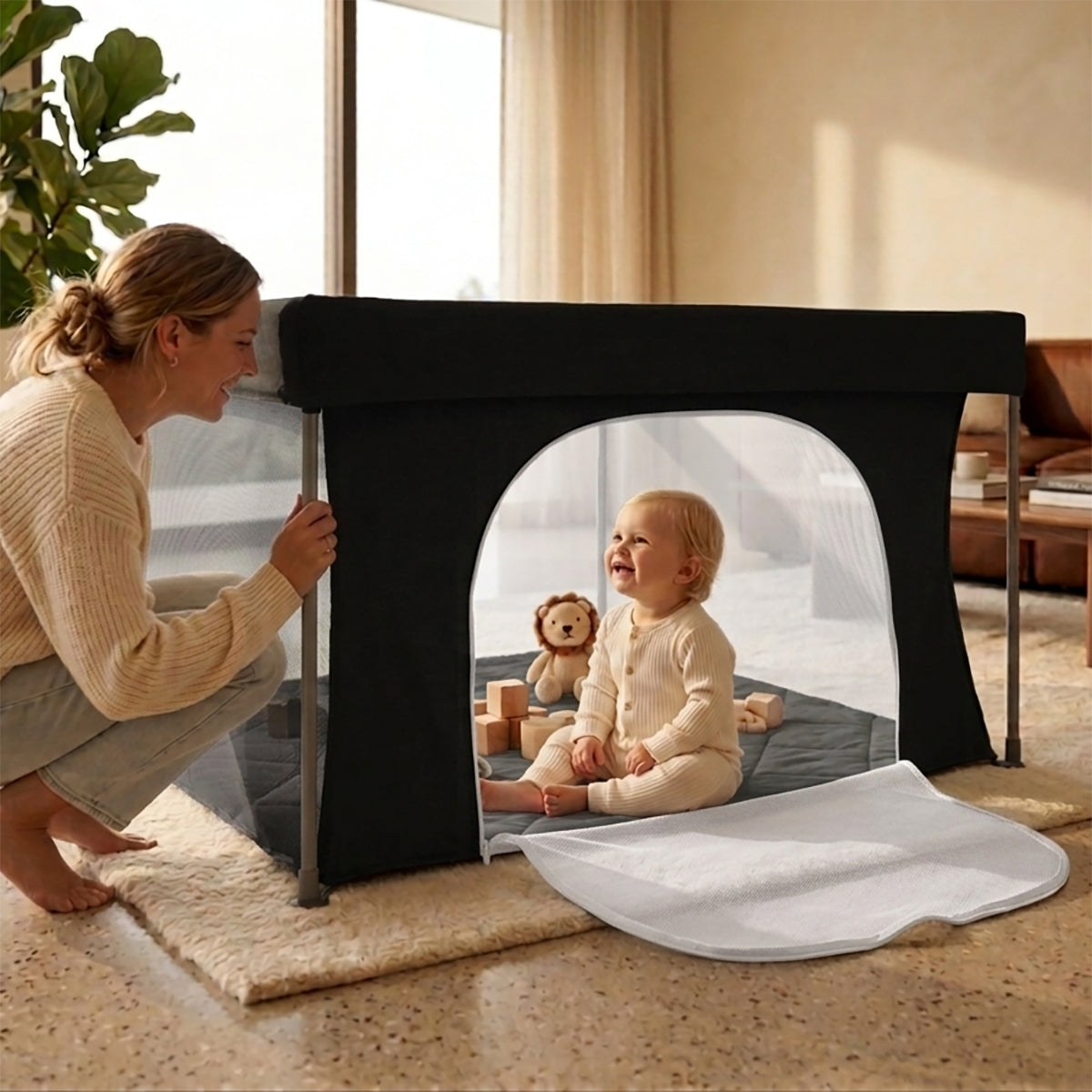 מתחם פעילות טוויגי 125X125 ס"מ שחור | Twigy PlayField Ebony