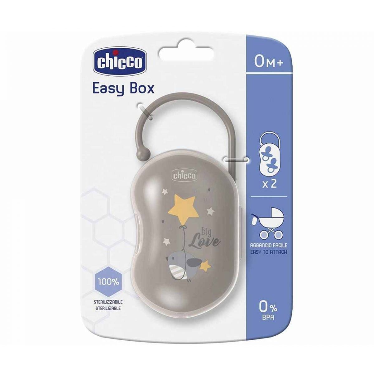 קופסא לזוג מוצצים צ'יקו ורוד בהיר | Chicco Soother Holder For 2 Soothers  Light Pink