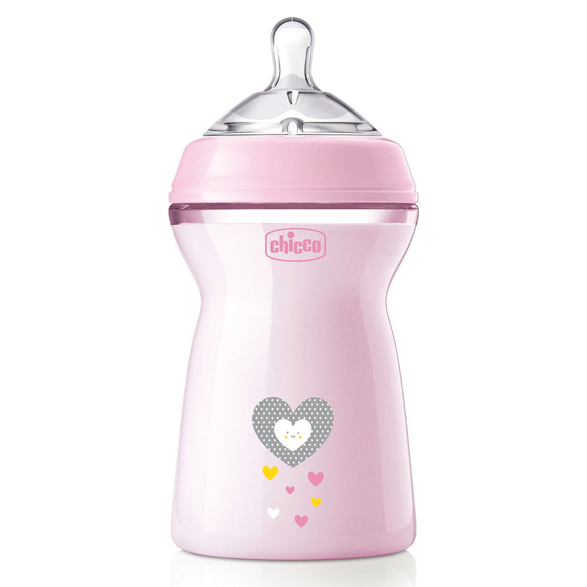 בקבוק נטורל פילינג ורוד 330 מ"ל 6M+ | Chicco Natural Feeling Pink