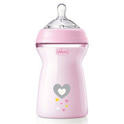 בקבוק נטורל פילינג ורוד 330 מ"ל 6M+ | Chicco Natural Feeling Pink