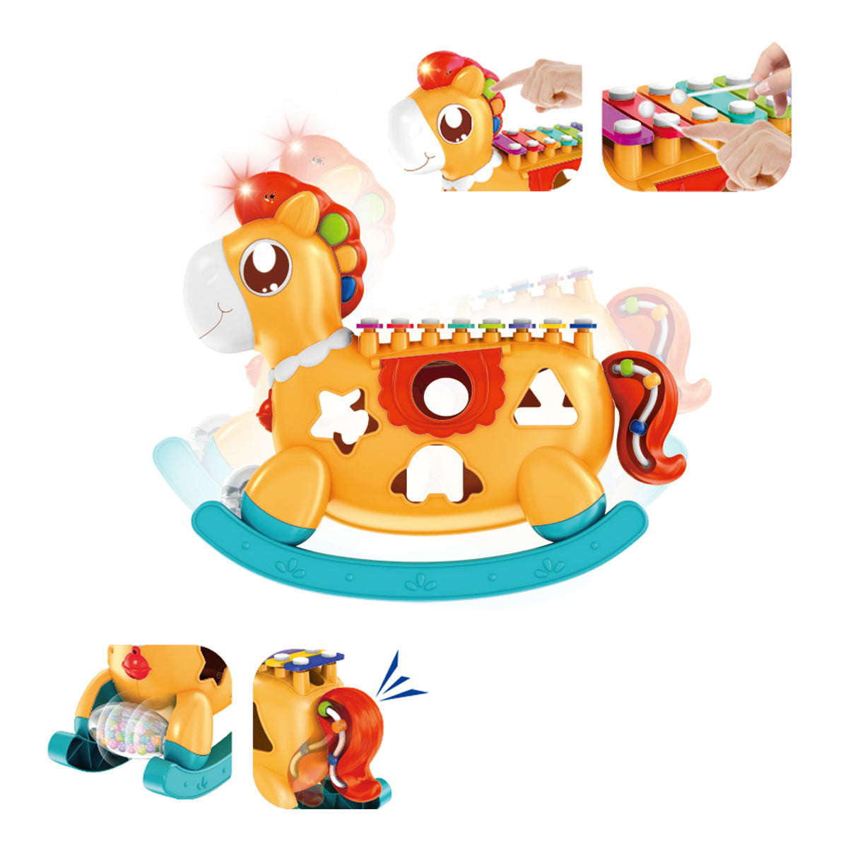 סוס פוני קסילופון והתאמות צורה האנגר | Huanger Music Pony with Blocks