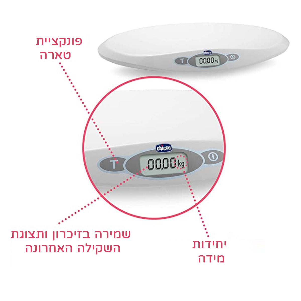 משקל אלקטרוני דיגיטלי צ'יקו בייבי קומפורט | Chicco Baby Comfort Digital Electronic Scale