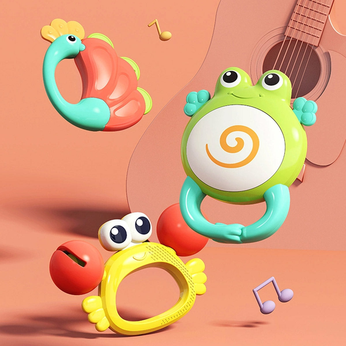 נשכן הולה טויס תזמורת בעלי חיים טווס | Hola Toys Animal Orchestra Rattle Peackoc