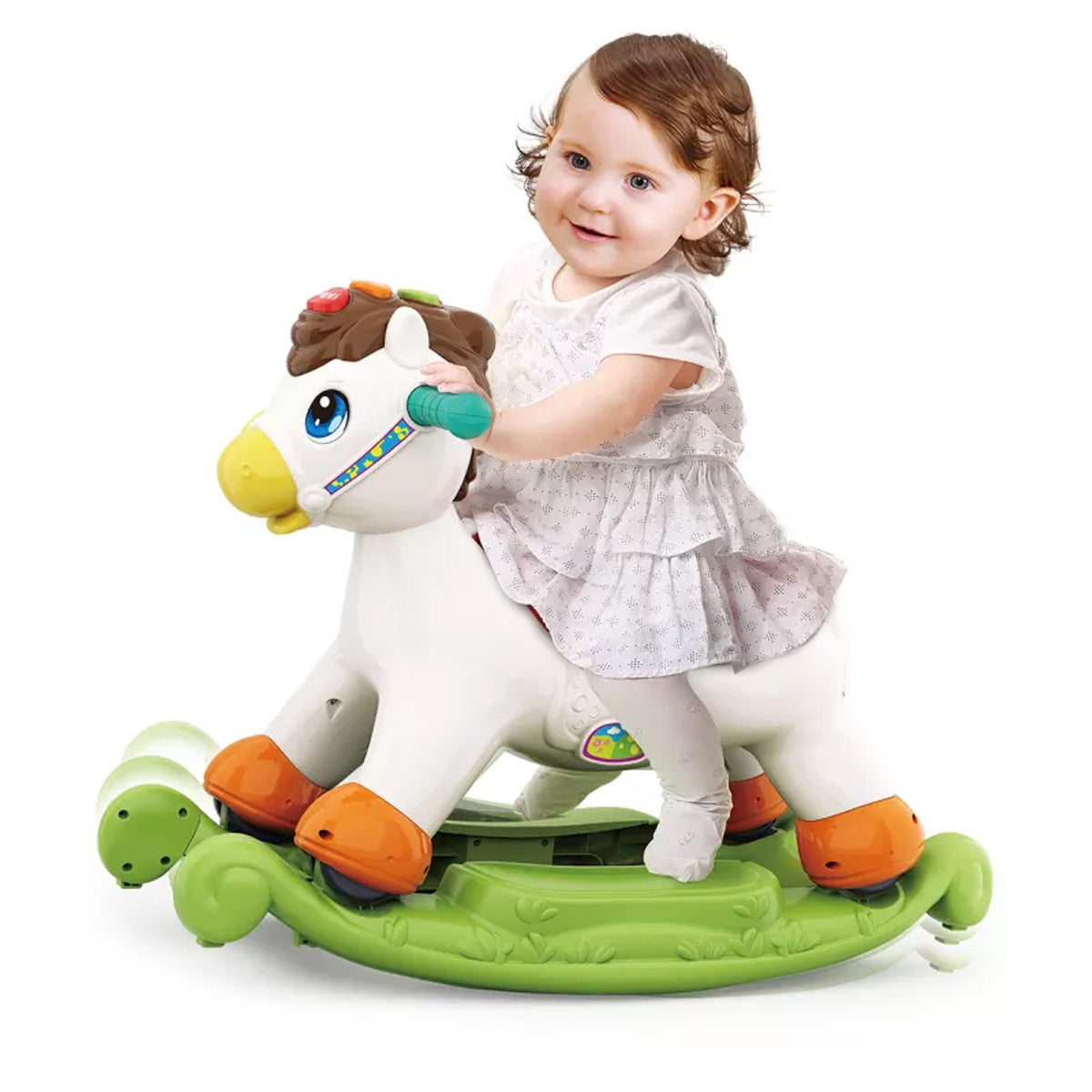 סוס רכיבה ונדנדה הולה טויס צבעוני | Hola Toys 2in1 Rocking & Riding Pony Colorful