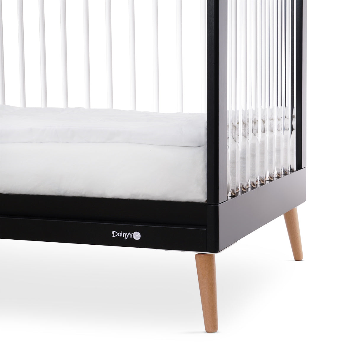 מגן למיטת תינוק דייניז אמנדה שחור/אקריל | Dainy's Bed Rail Amanda Black/Acrylic