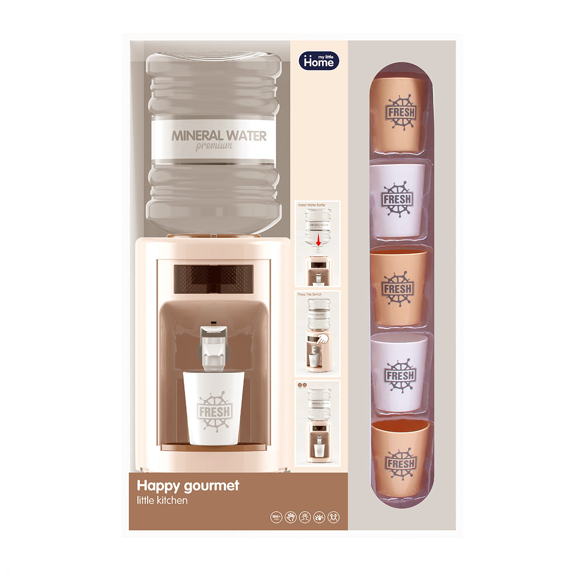 בר מים עם כוסות ירוק | Water Dispenser With Cups Green