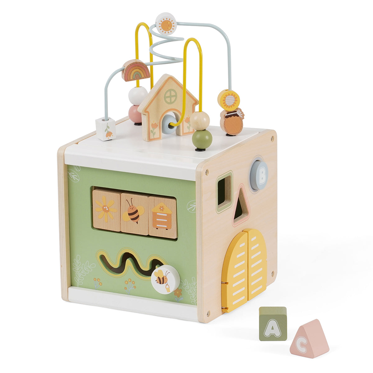 קוביית פעילות מעץ דייניז | Dainy's Baby Activity Cube