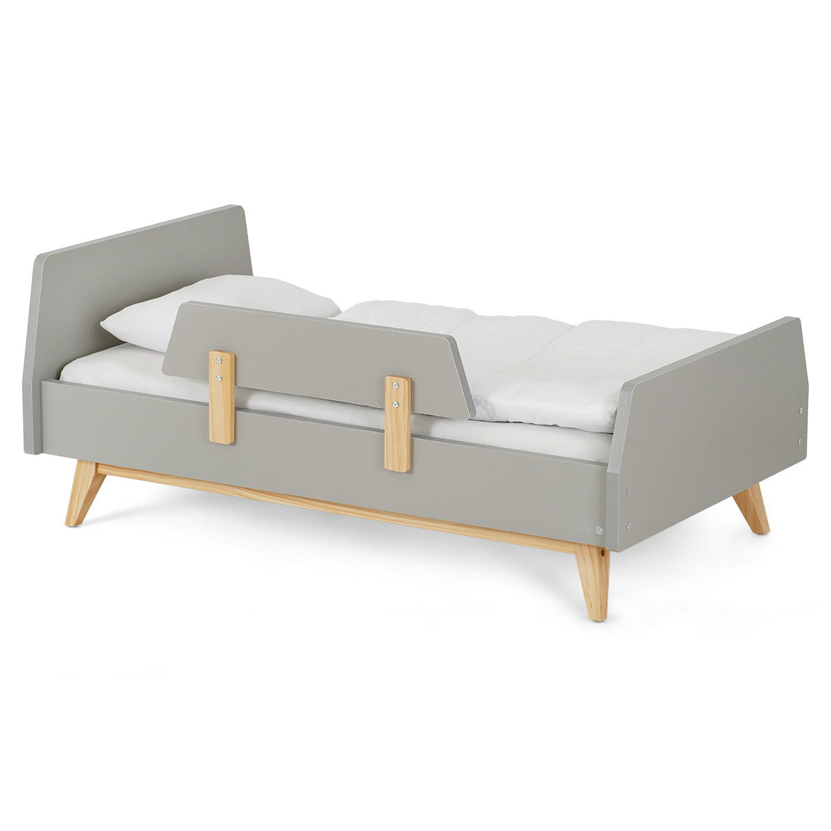 מיטת מעבר דייניז קרוליין אפור/עץ | Dainy's Caroline Toddler Bed Grey/Wood 130×70 cm