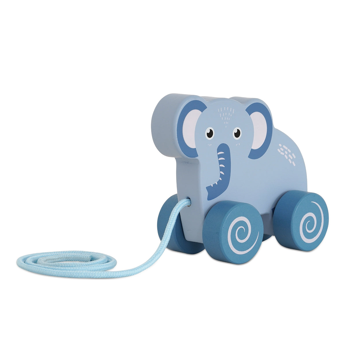 משוך את הפיל מעץ דייניז תכלת | Dainy's Wooden Pull Along Elephant Light Blue