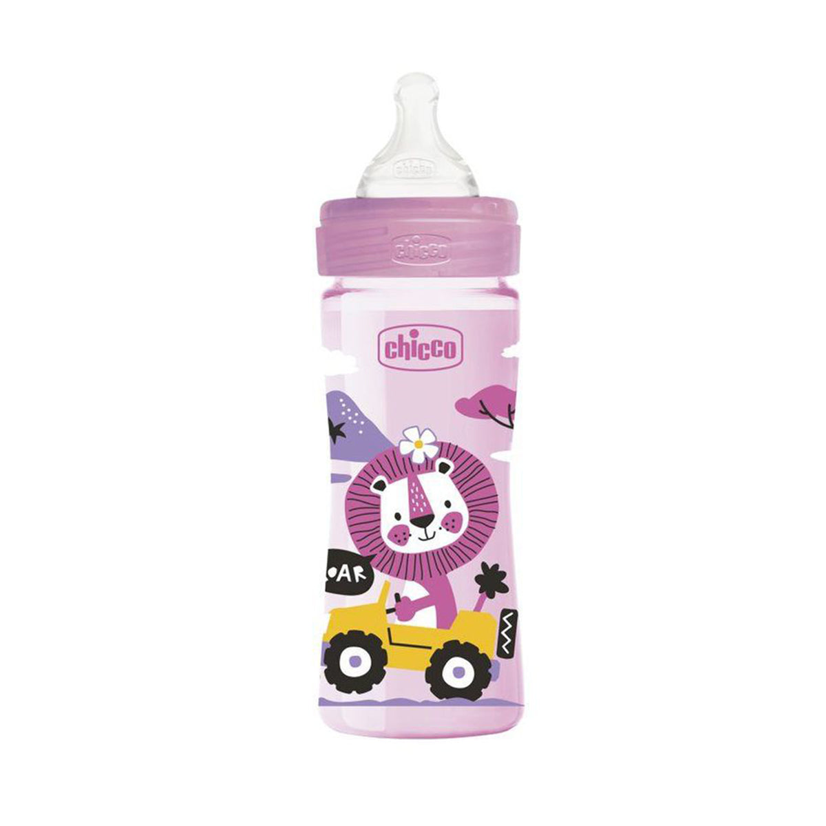 בקבוק צ'יקו וולביאינג ורוד 250 מ"ל 2M+| Chicco Well Being Feeding Bottle 250 ml