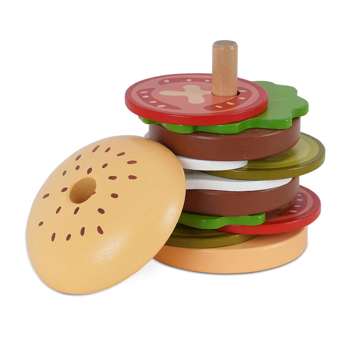 סט המבורגר מעץ דייניז | Dainy's Wooden Hamburger Set