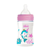 בקבוק צ'יקו וולביאינג ורוד 150 מ"ל 0M+ | Chicco Well Being Feeding Bottle 150ml