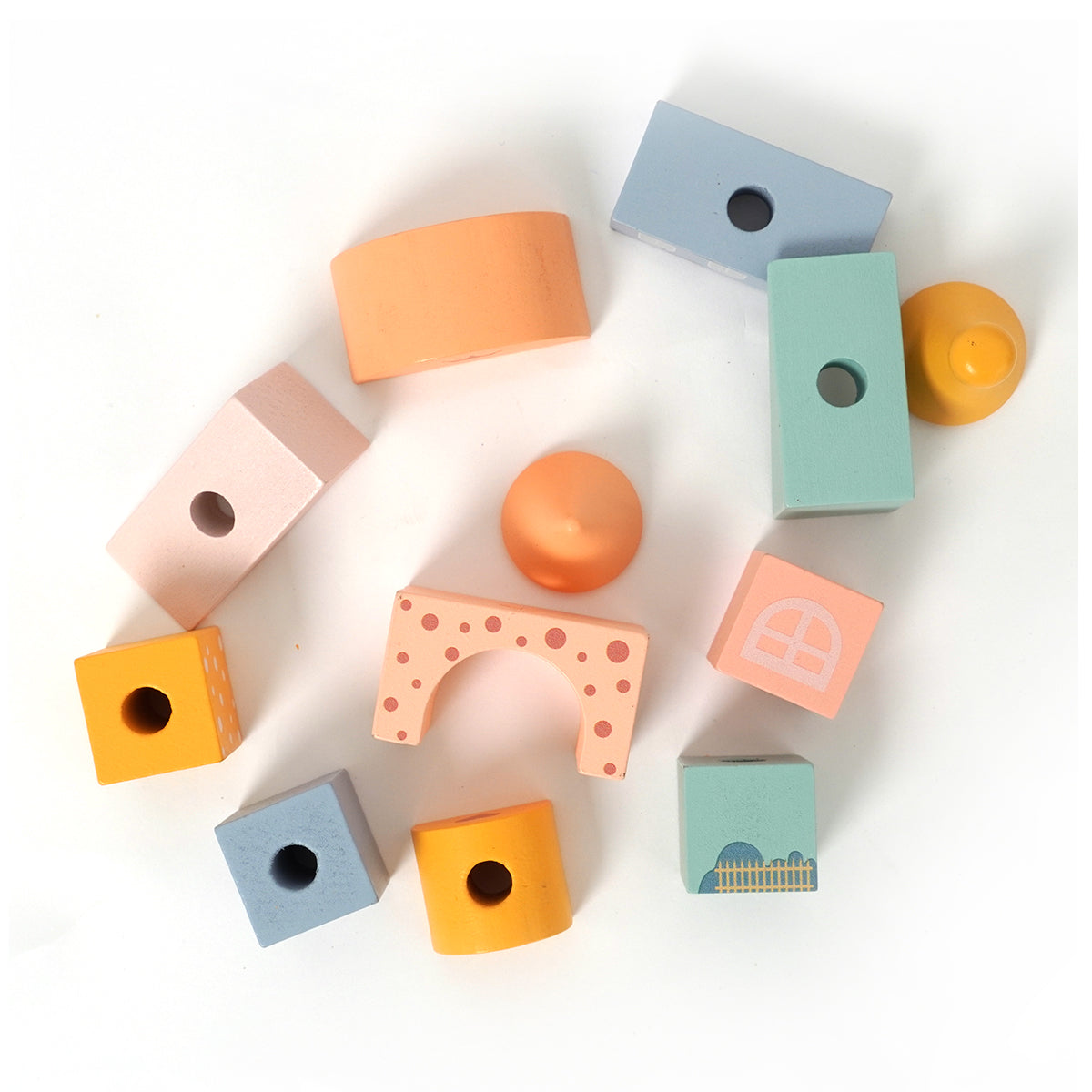 טירה להרכבה מקוביות עץ דייניז 13 חלקים | Dainy's Castle Stacking Wooden Blocks 13 pcs