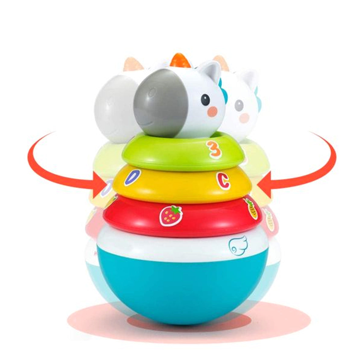 מגדל טבעות מתנדנד חד קרן הולה טויס ‏‏| Hola Toys Roly-Poly Unicorn