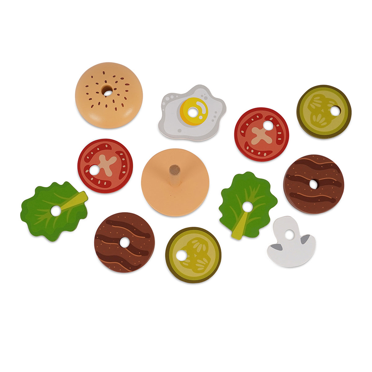 סט המבורגר מעץ דייניז | Dainy's Wooden Hamburger Set
