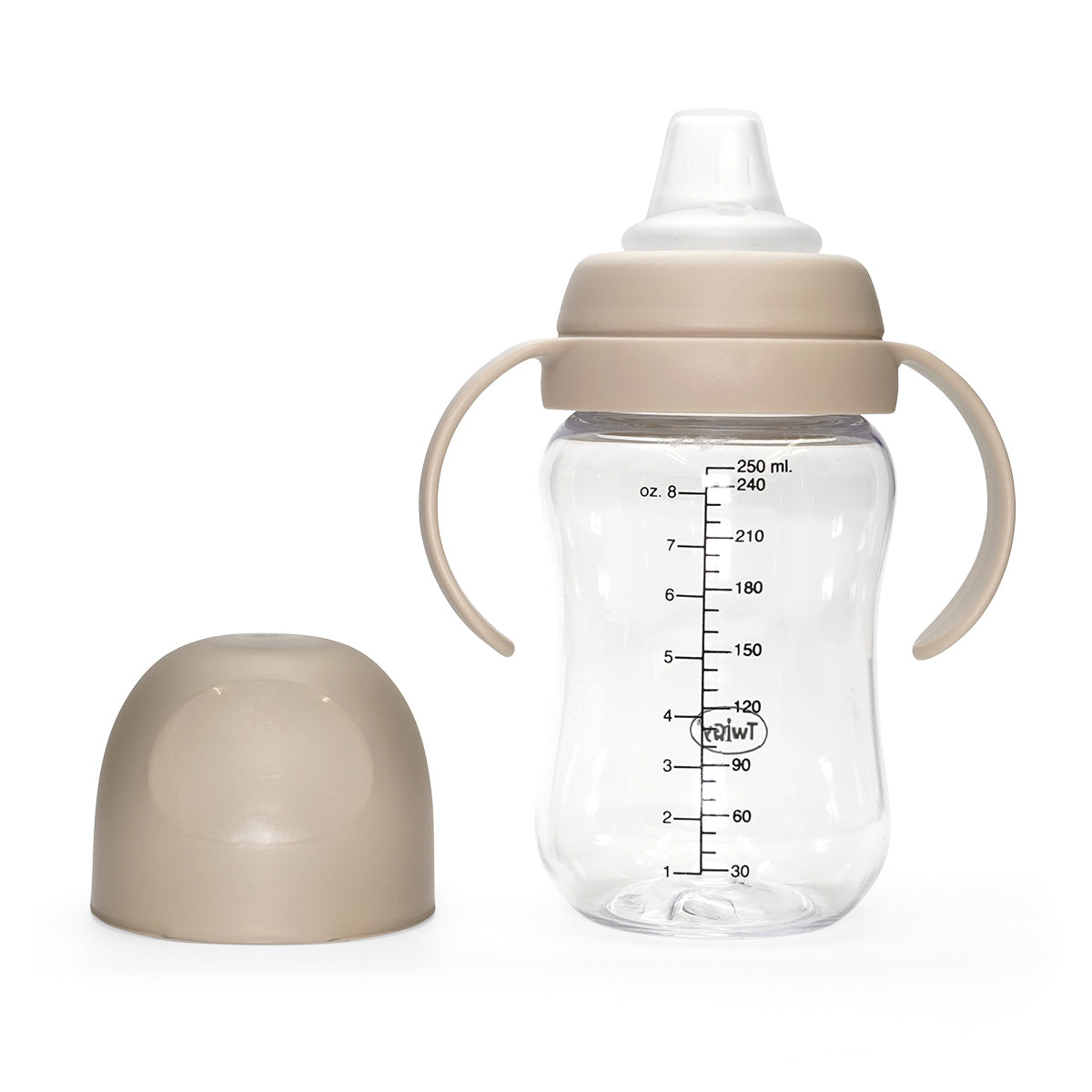 בקבוק אימון עם קשית משקולת טוויגי שמנת | Twigy Training Bottle With a Weight Straw Beige