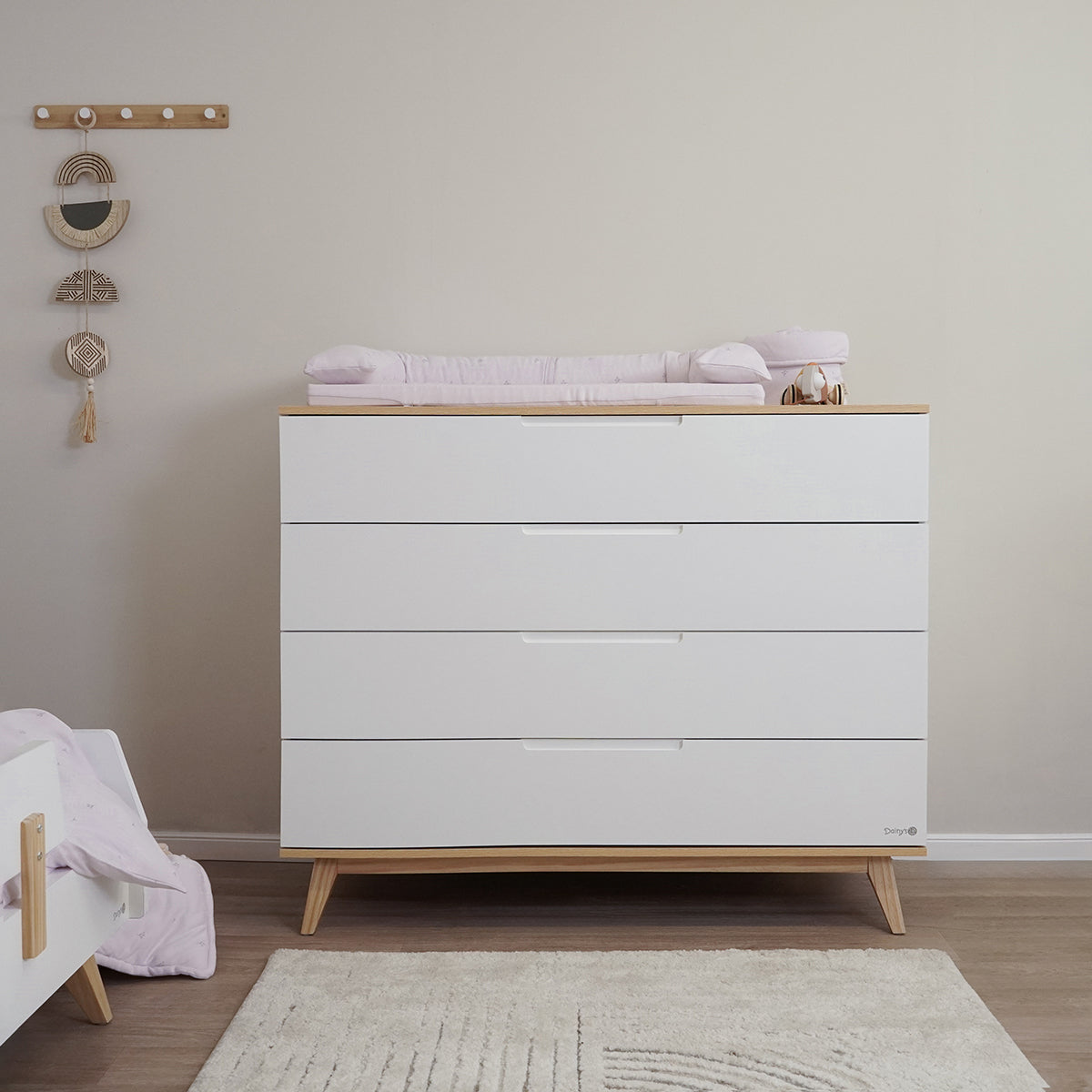 משטח החתלה אולימולי ליין הרמוניית לילך | Olimoli Lilac Harmony Changing Mat 85X55 cm