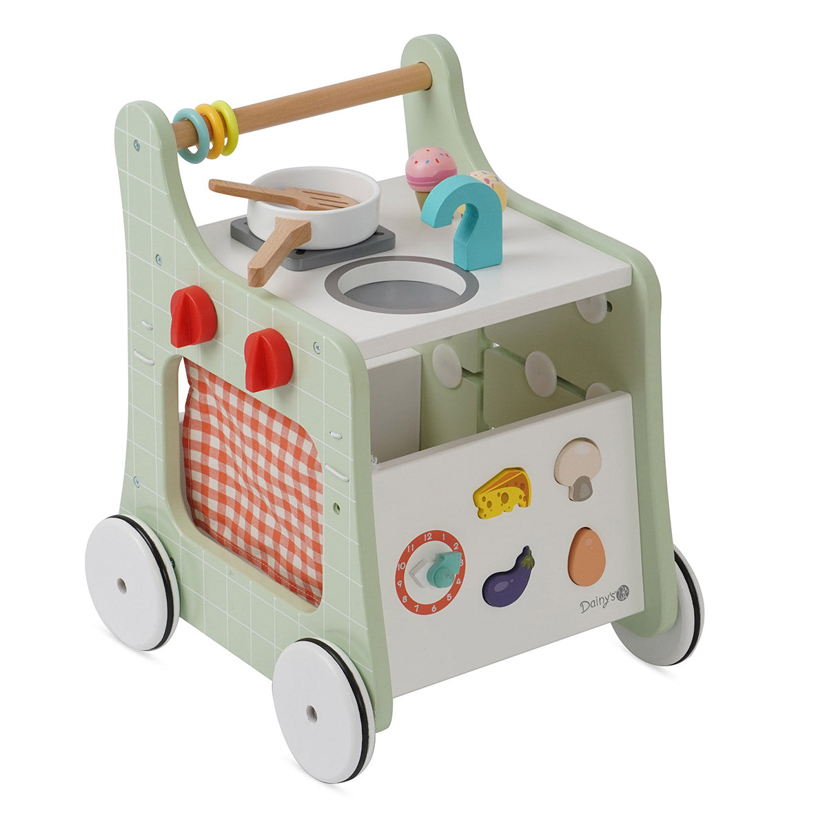 הליכון עגלת מטבח מעץ דייניז ‏‏‏‏ | Dainy's Wooden Kitchen Activity Walker