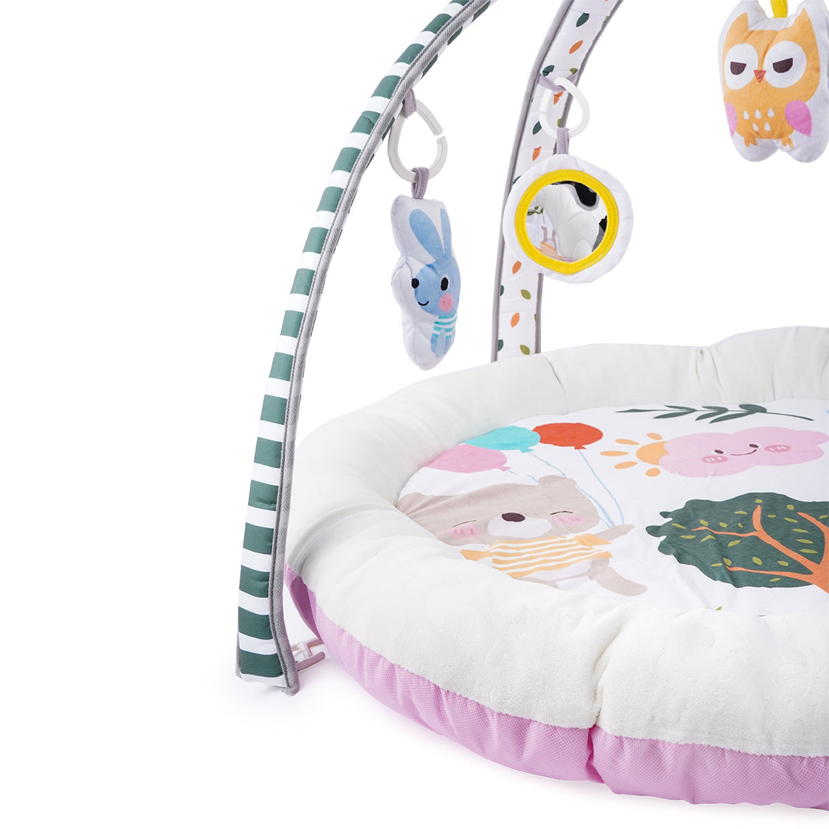 משטח פעילות טוויגי ורוד ולבן | ™Twigy Animals & Smiles Pink&White