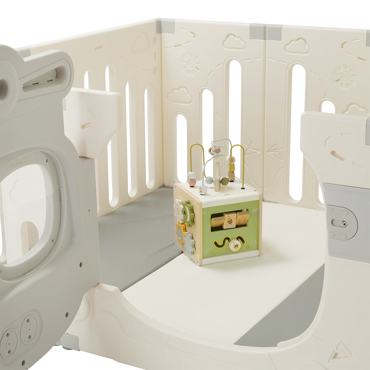 משטח פעילות מתקפל טוויגי לבן/אפור  | Twigy Lay & Play White/Grey