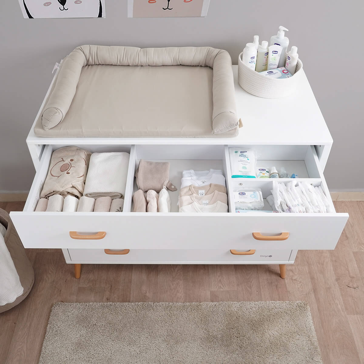 שידת אחסנה דייניז אליסון 120 ס"מ לבן/עץ | Dainy's Alison™ Dresser White/Wood