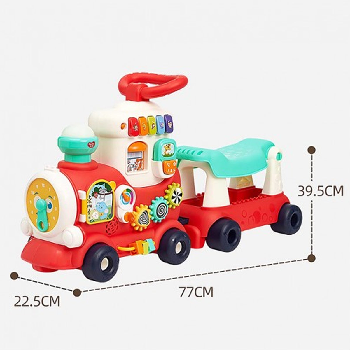 רכבת רכיבה/דחיפה הולה טויס צבעוני | Hola Toys 4in 1 Smart Learning Push & Ride Train Colorful
