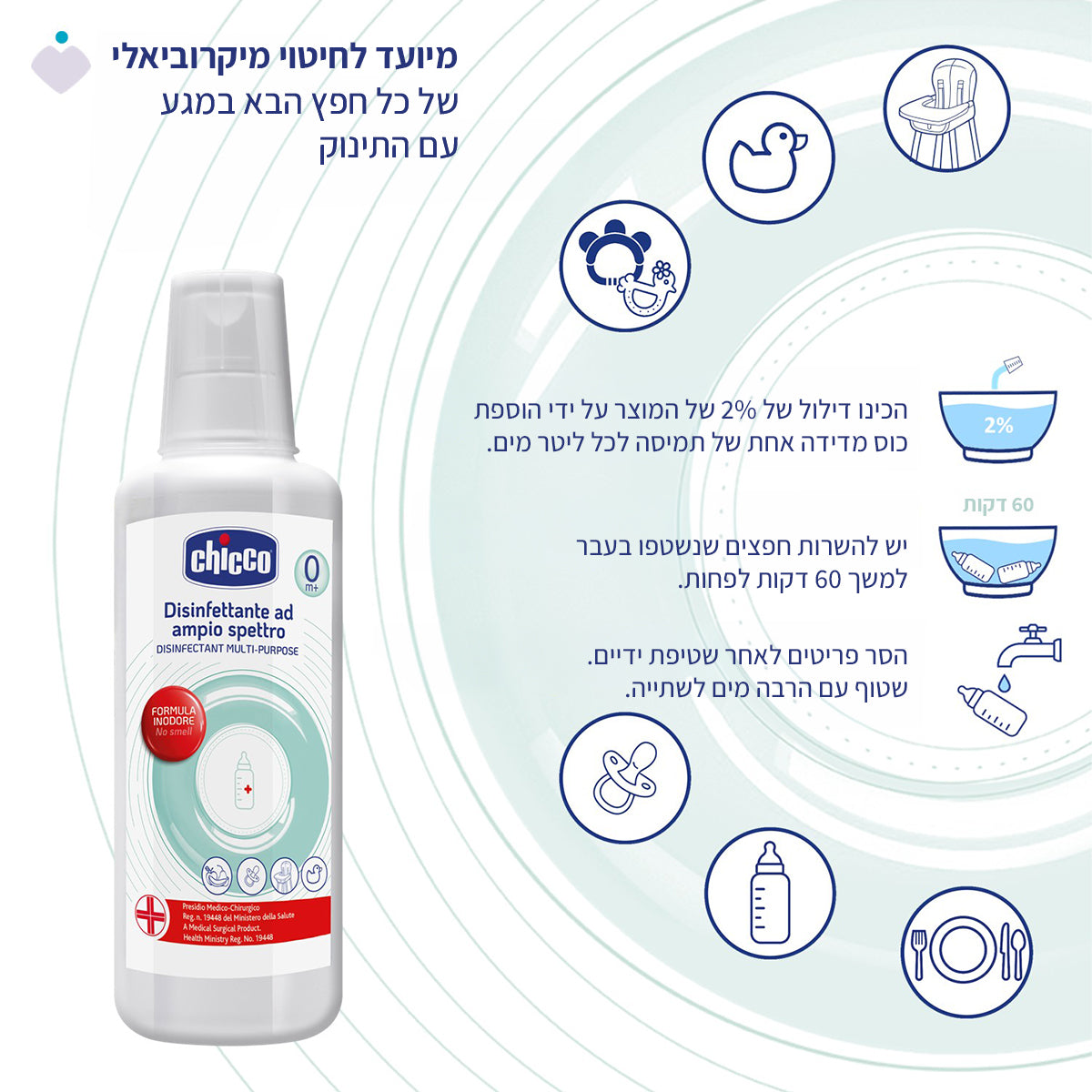 נוזל ניקוי וחיטוי רב תכליתי צ'יקו | Chicco Disinfectant Multi Purpose