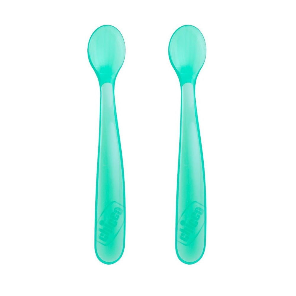 זוג כפיות סליקון רכות צ'יקו טורקיז | Chicco Two Soft Silicone Spoon Summer Nature