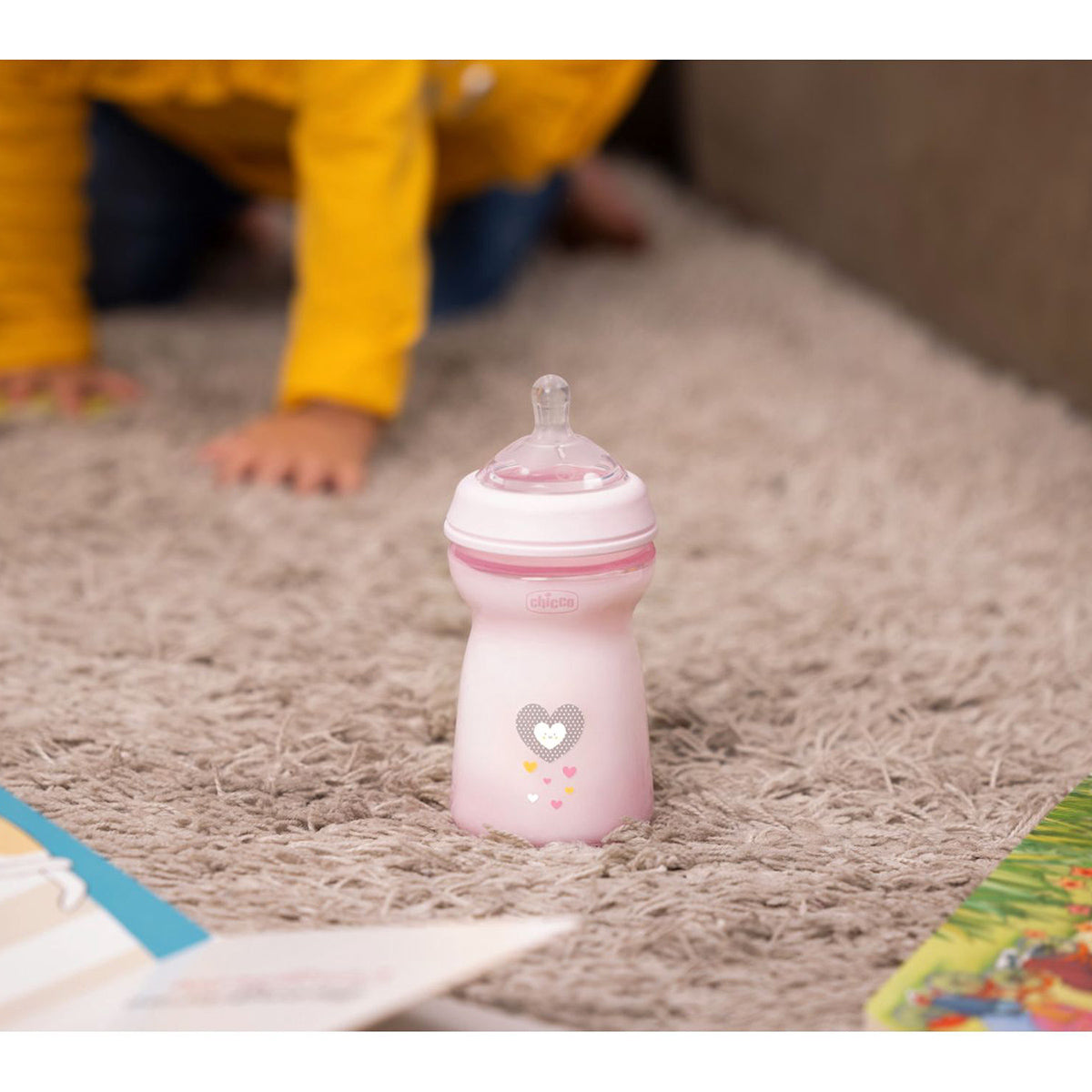 בקבוק נטורל פילינג ורוד 250 מ"ל 2M+ | Chicco Natural Feeling Pink