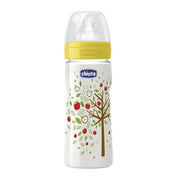 בקבוק צ'יקו וולביאינג צהוב 330 מ"ל 4M+| Chicco Well Being Feeding Bottle 330 ml