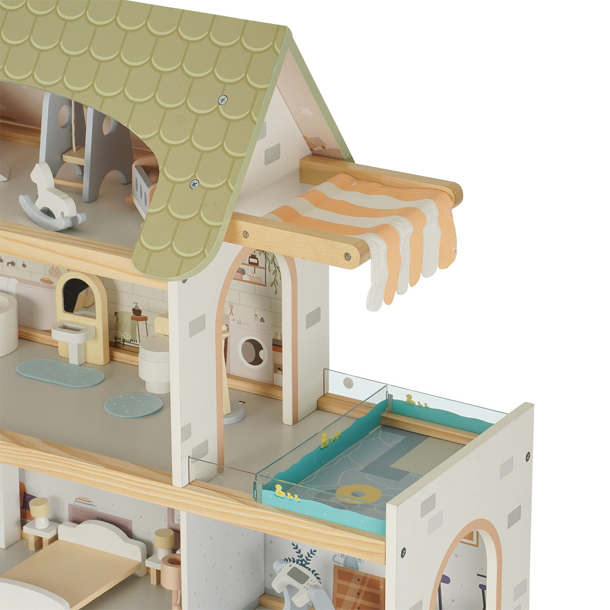 בית בובות מאובזר וילה אורבנית מעץ דייניז  | Dainy's Wooden Urban Villa Doll House