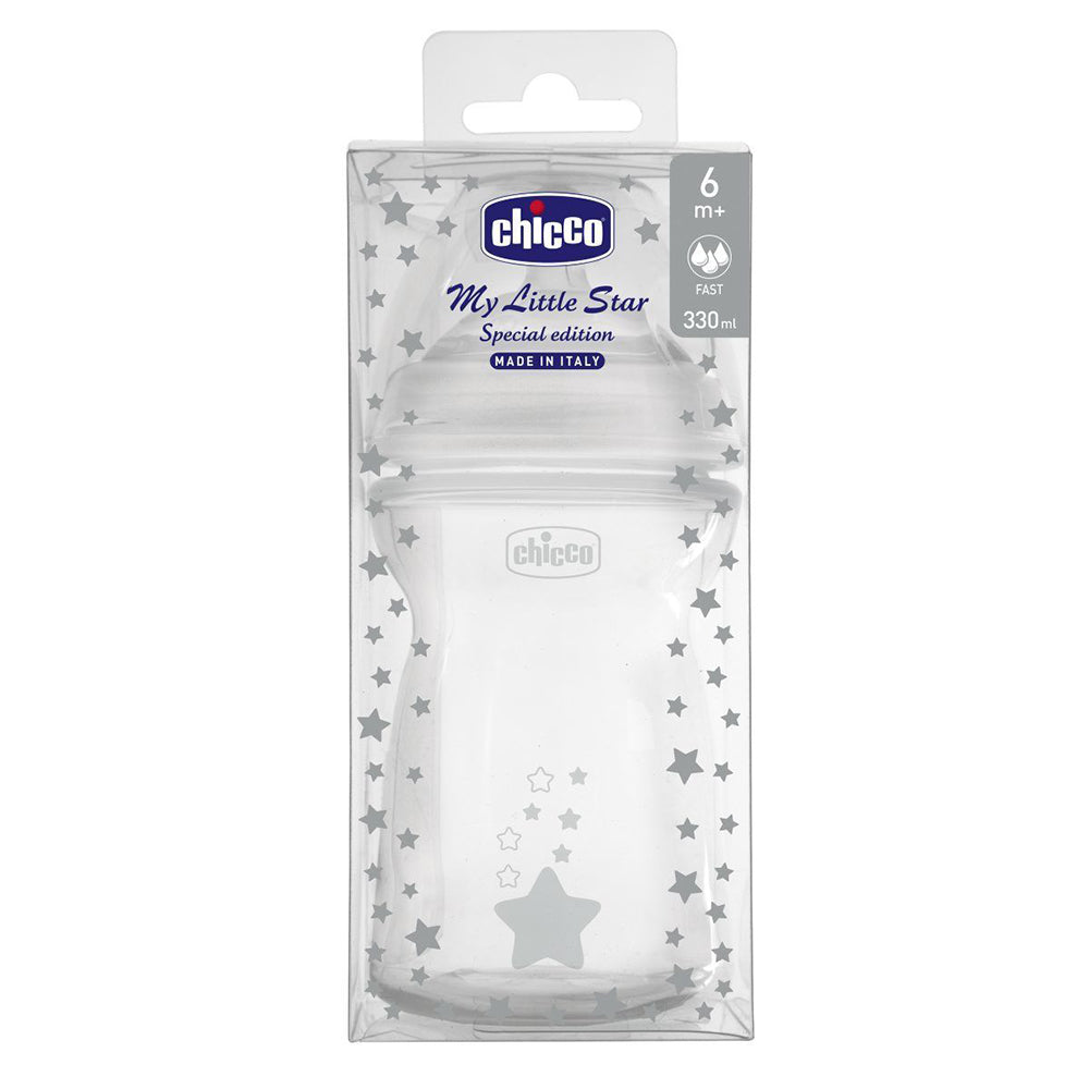 בקבוק צ'יקו נטורל פילינג עם כוכבים 2M+ 250 מ"ל  | Chicco Natural Feeling Bottle My Little Star