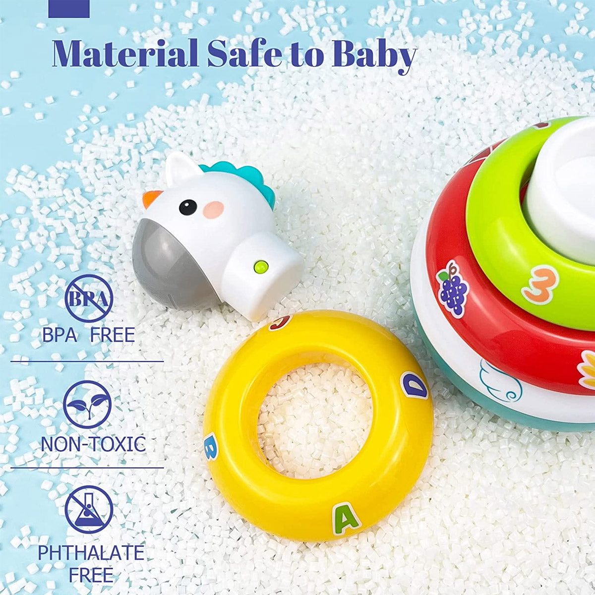 מגדל טבעות מתנדנד חד קרן הולה טויס ‏‏| Hola Toys Roly-Poly Unicorn