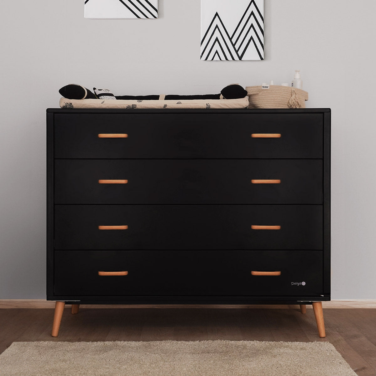 שידת אחסנה דייניז אליסון 120 ס"מ שחור/עץ | Dainy's Alison™ Dresser Black/Wood