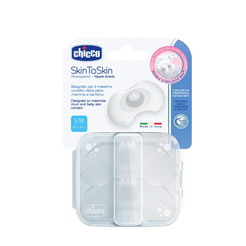 זוג מגני פיטמה מסיליקון צ'יקו S\M | SkinToSkin Chicco Nipple Shield