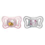 זוג מוצצי סיליקון 2-6 צ'יקו פיזיו לייט ורוד | Chicco Physio Light Pink
