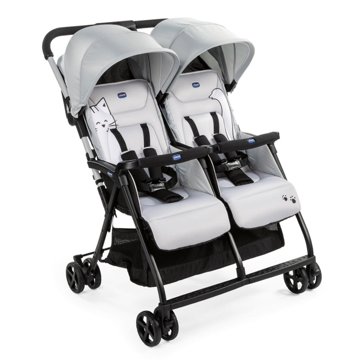 עגלת תאומים צ'יקו הוללה אפור | Chicco Ohlala Twin Silver Cat