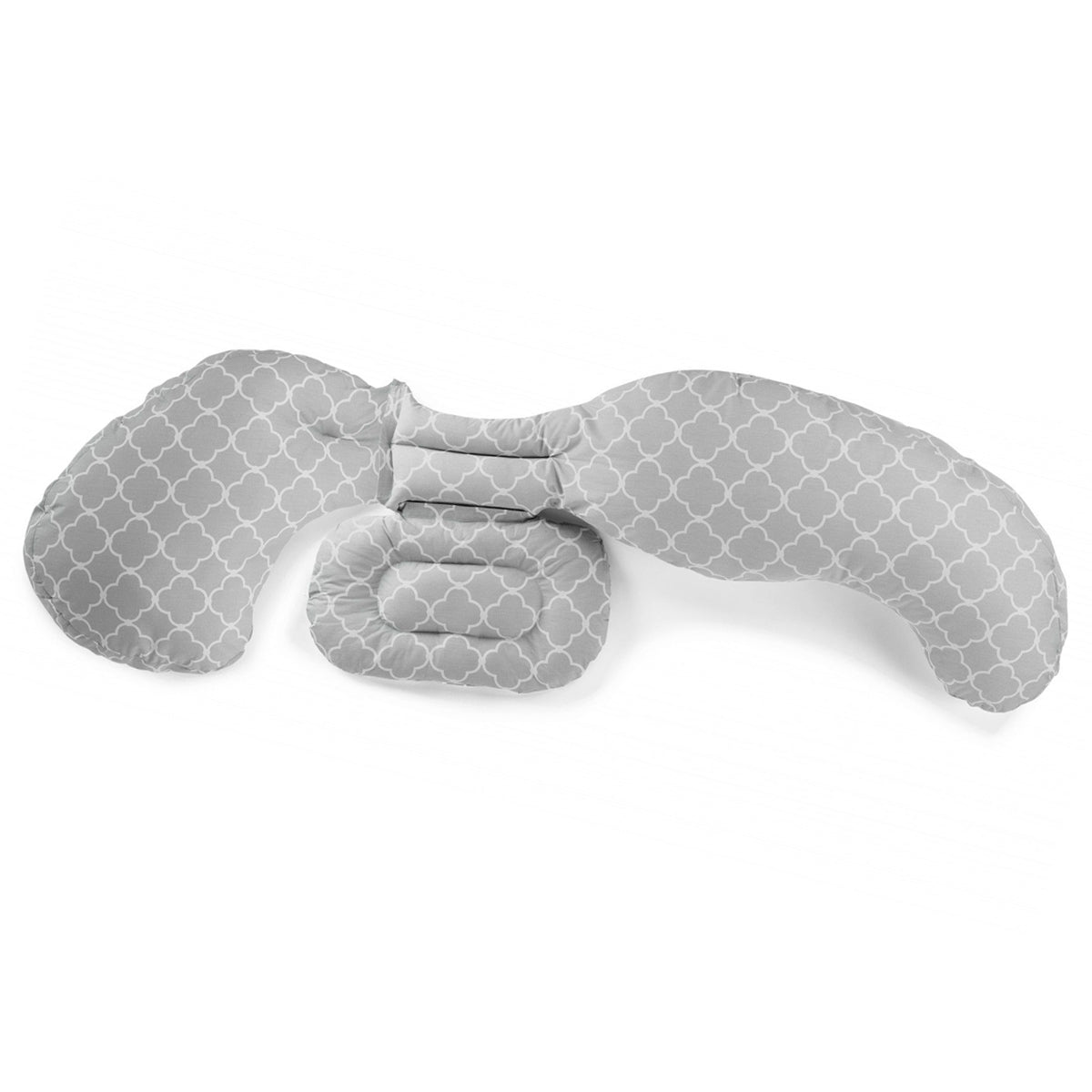 כרית גוף להיריון והנקה בופי אפור לבן | Boppy Total Body Pillow Glacier