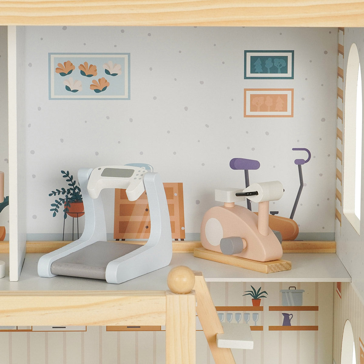 בית בובות מאובזר וילה אורבנית מעץ דייניז  | Dainy's Wooden Urban Villa Doll House