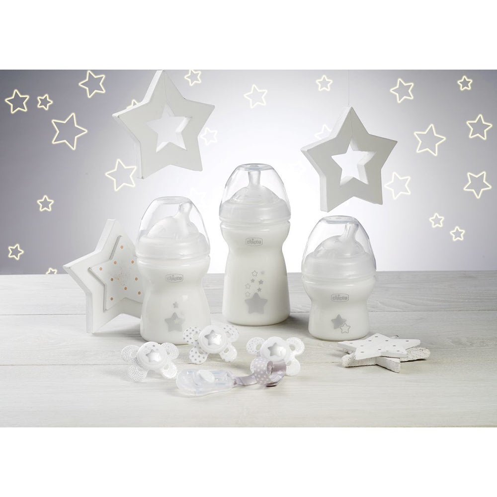 בקבוק צ'יקו נטורל פילינג עם כוכבים 2M+ 250 מ"ל  | Chicco Natural Feeling Bottle My Little Star