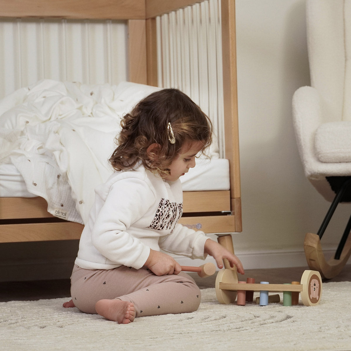 סט מצעים למיטת מעבר אולימולי ליין שבלול | Olimoli Snail Baby Toddler Bed Set