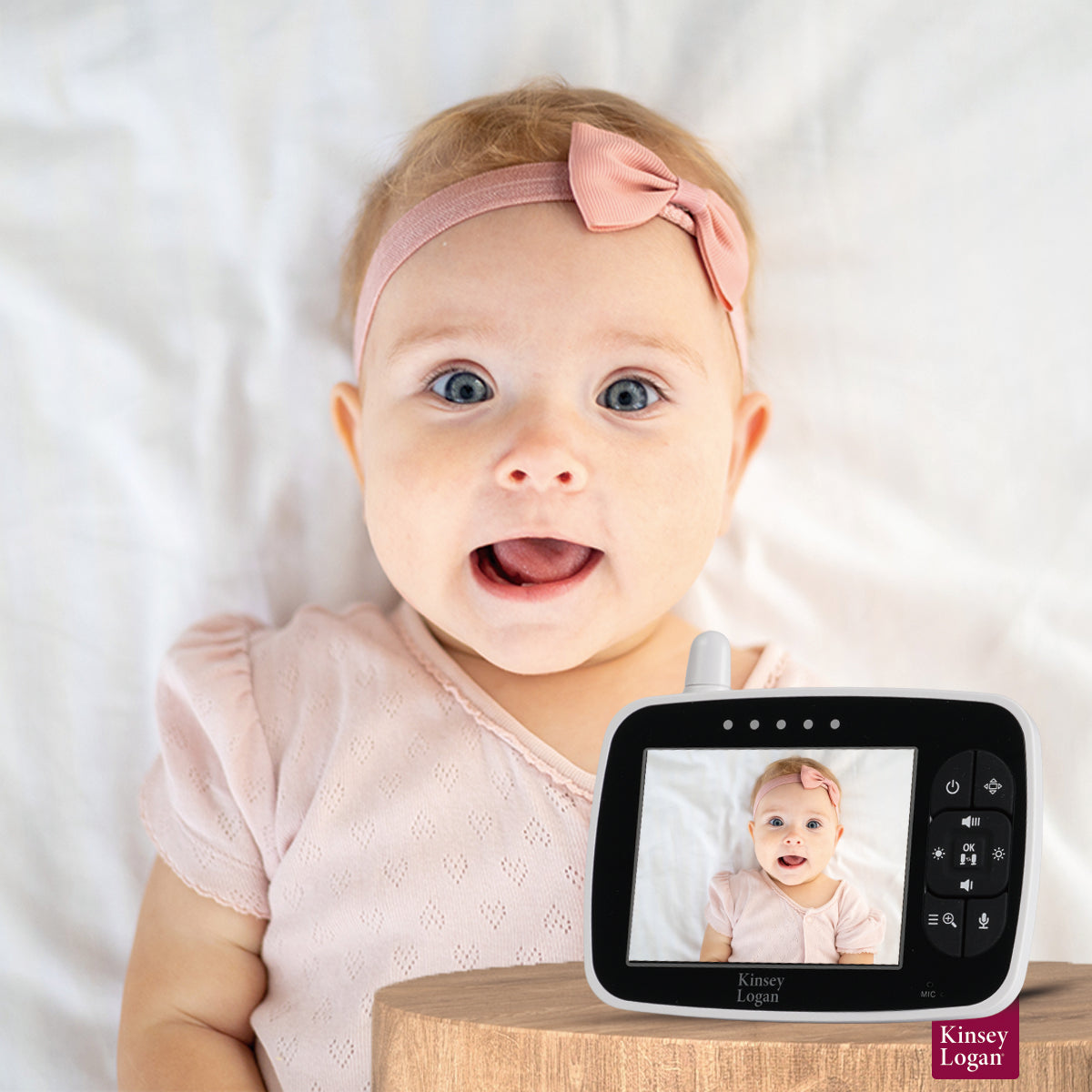 מוניטור וידאו לתינוקות קינזי לוגן VM3.5 לבן | Kinsey Logan Video Baby Monitor