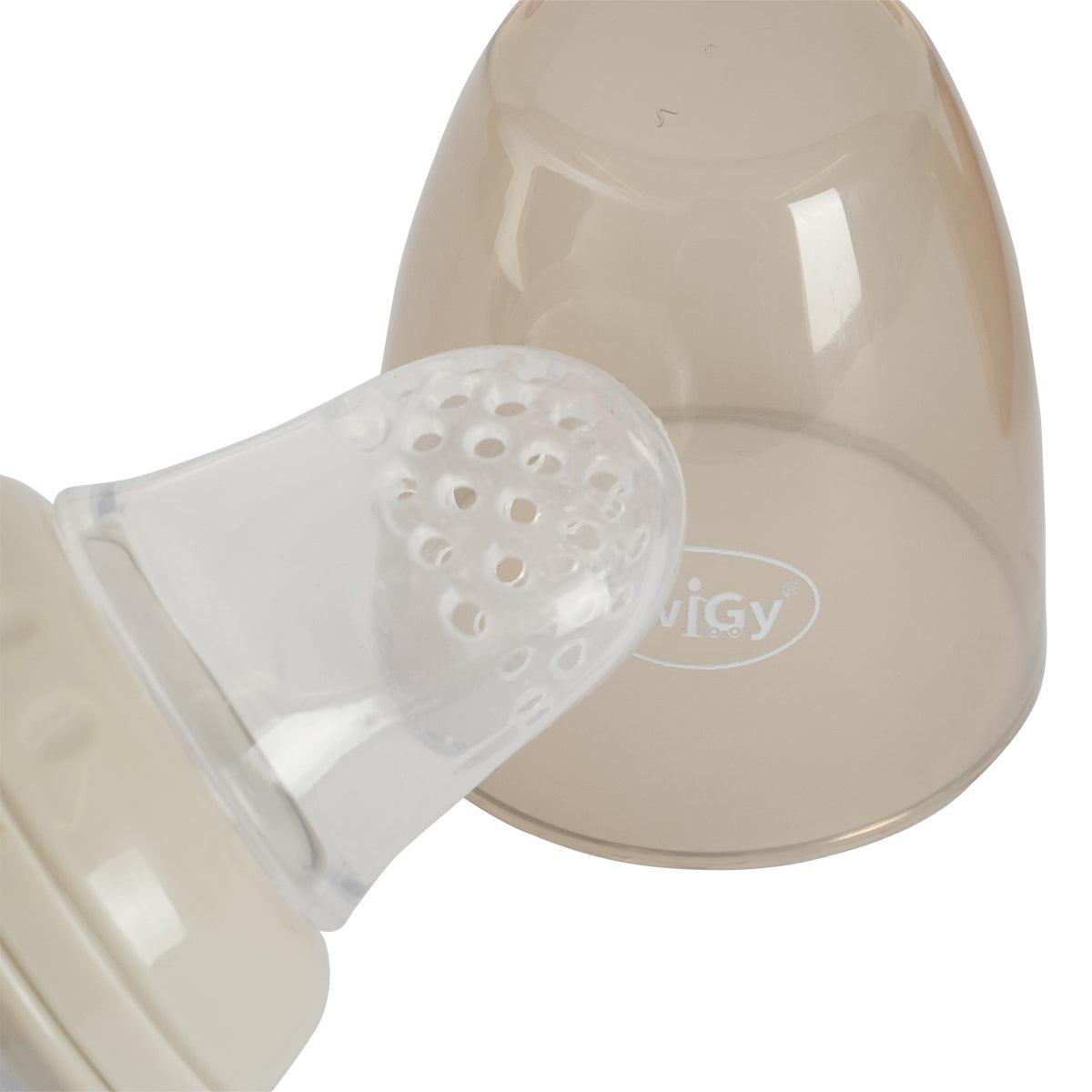 טעימון סיליקון לתינוק טוויגי שמנת | Twigy Silicone Fruit Feeder Beige