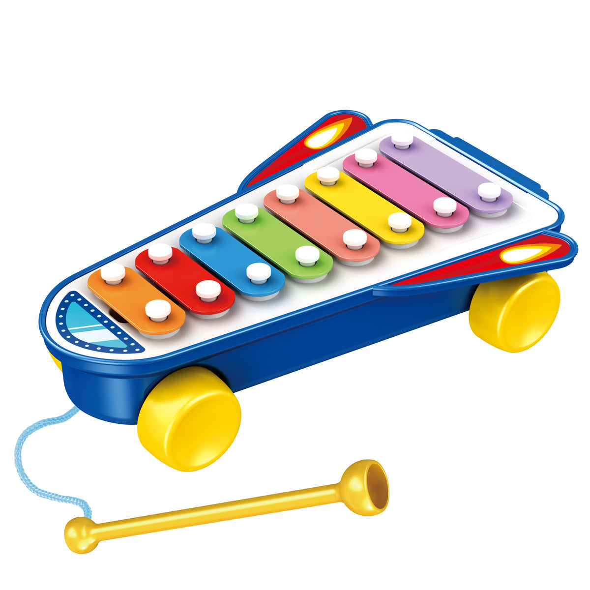 קסילופון על גלגלים האנגר כחול | Huanger Baby Piano blue