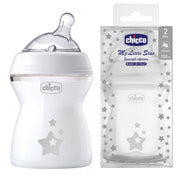 בקבוק צ'יקו נטורל פילינג עם כוכבים 2M+ 250 מ"ל  | Chicco Natural Feeling Bottle My Little Star