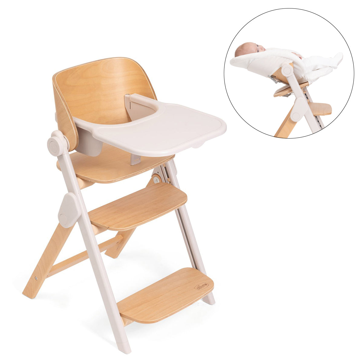כיסא אוכל צ'יקו מרווליה אבן | Chicco Meraviglia Full Set Highchair Fossil