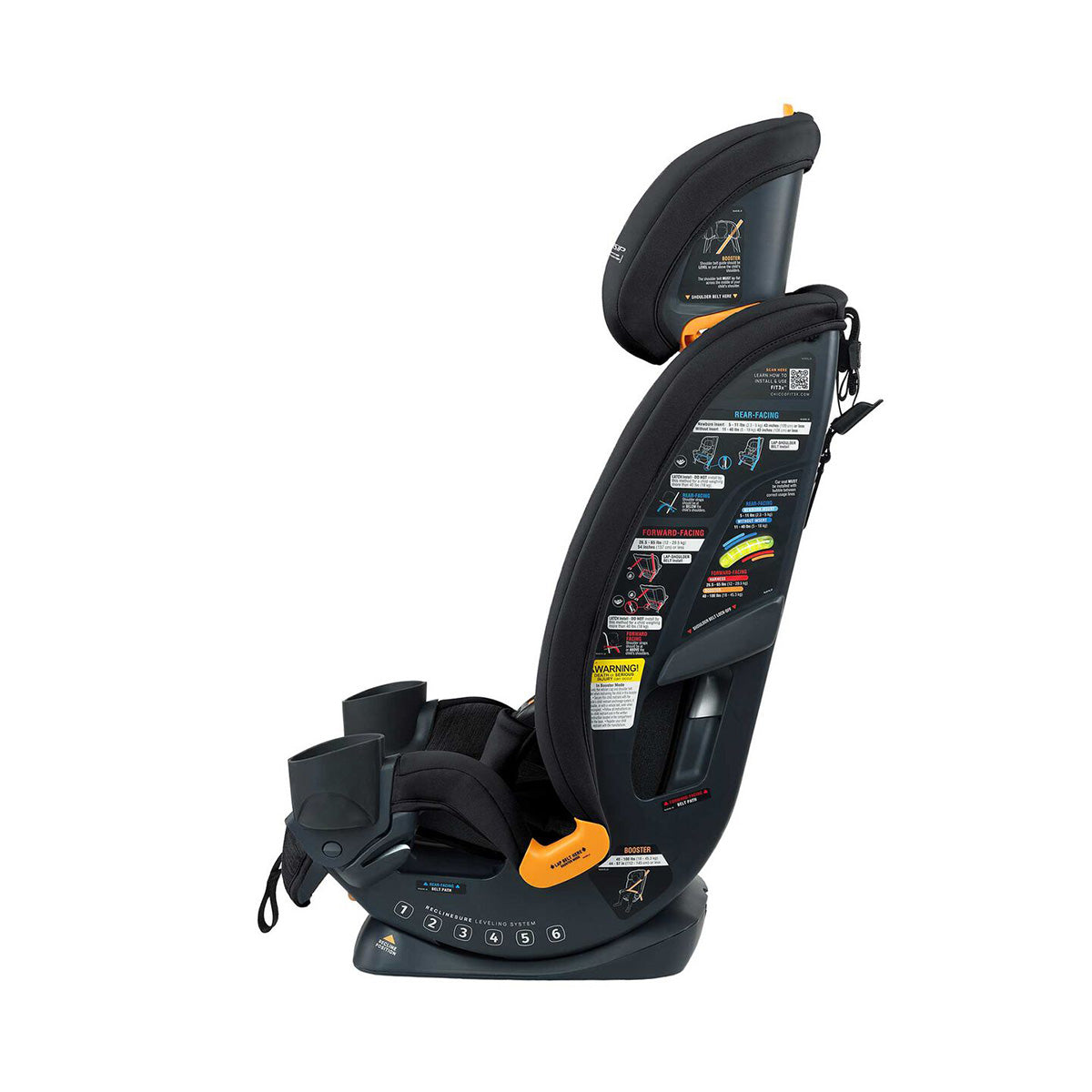 כיסא בטיחות צ'יקו פיט 3 איקס קלירטקס שחור | Chicco FIT3X ClearTex Ultra-Slim All-in-One Black