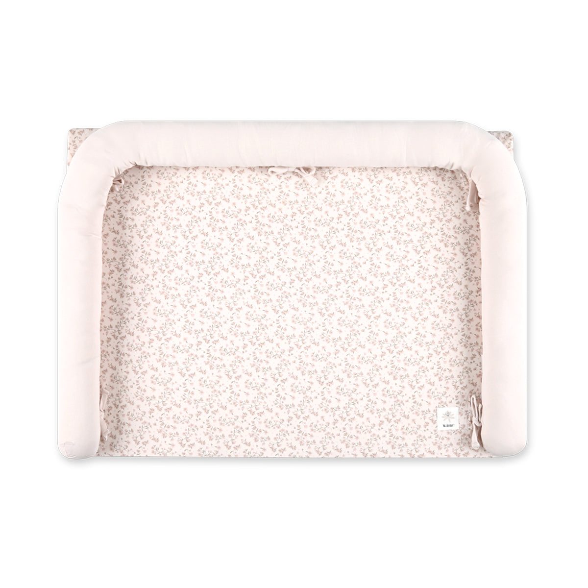 משטח החתלה מיננה ליין Bloom & Grid ורוד בהיר מודפס | Minene Light Pink Printed